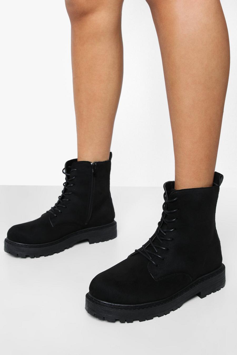Black Minimal Hiker Boots