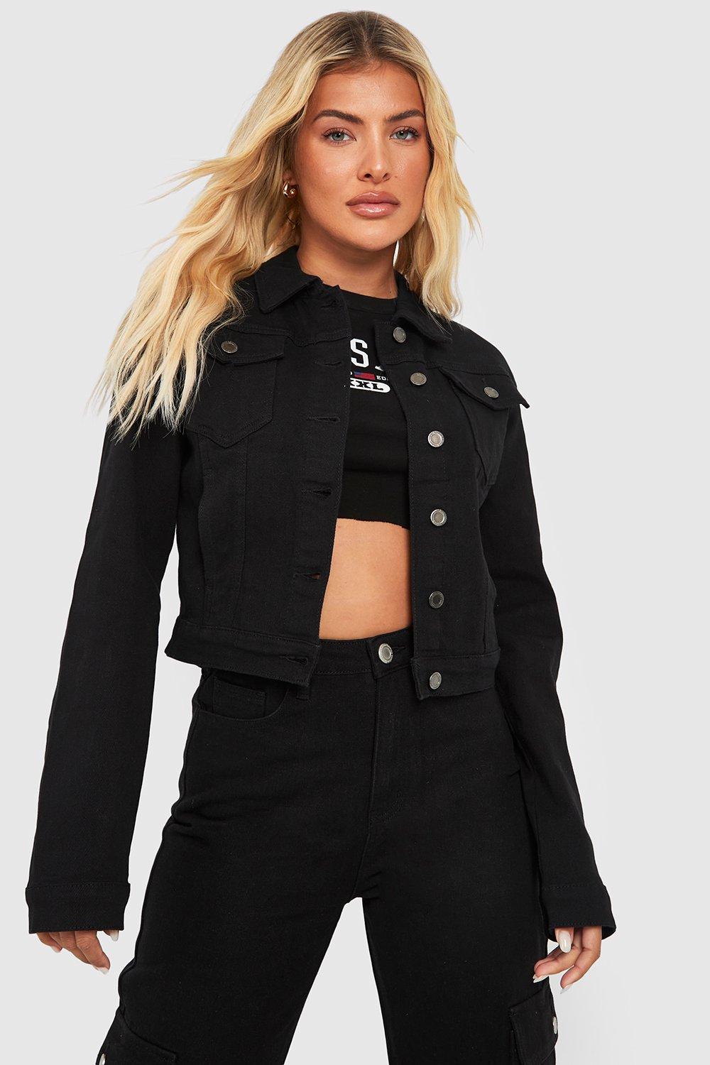 plt black denim jacket