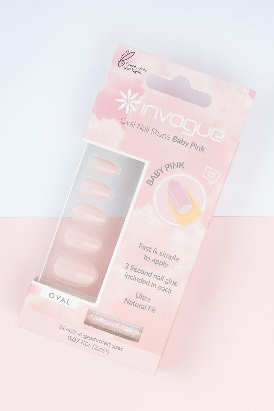 Invogue - 24 faux-ongles rose pâle, Baby pink rose