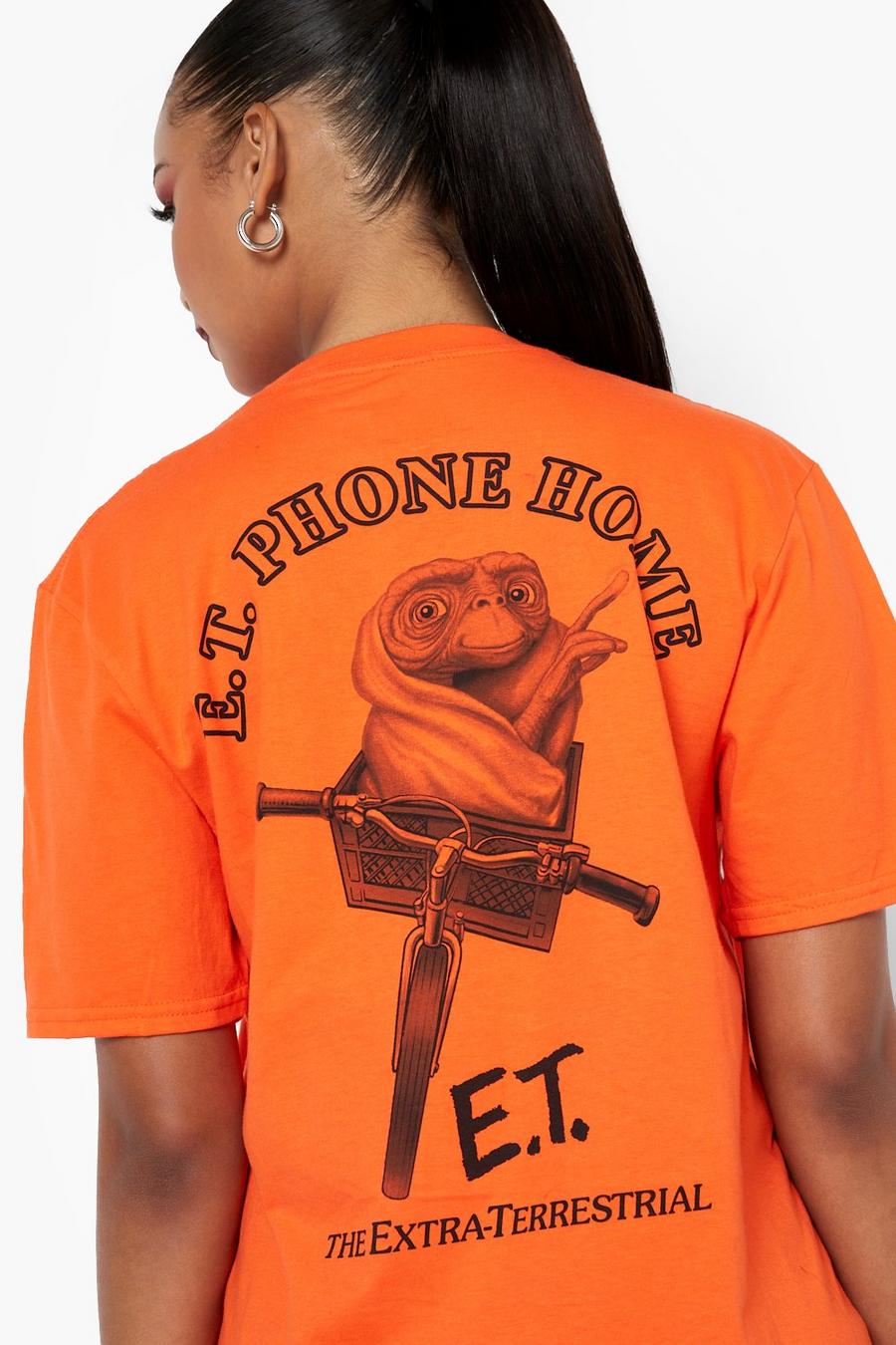 Orange E.T. Halloween License Graphic T-Shirt image number 1