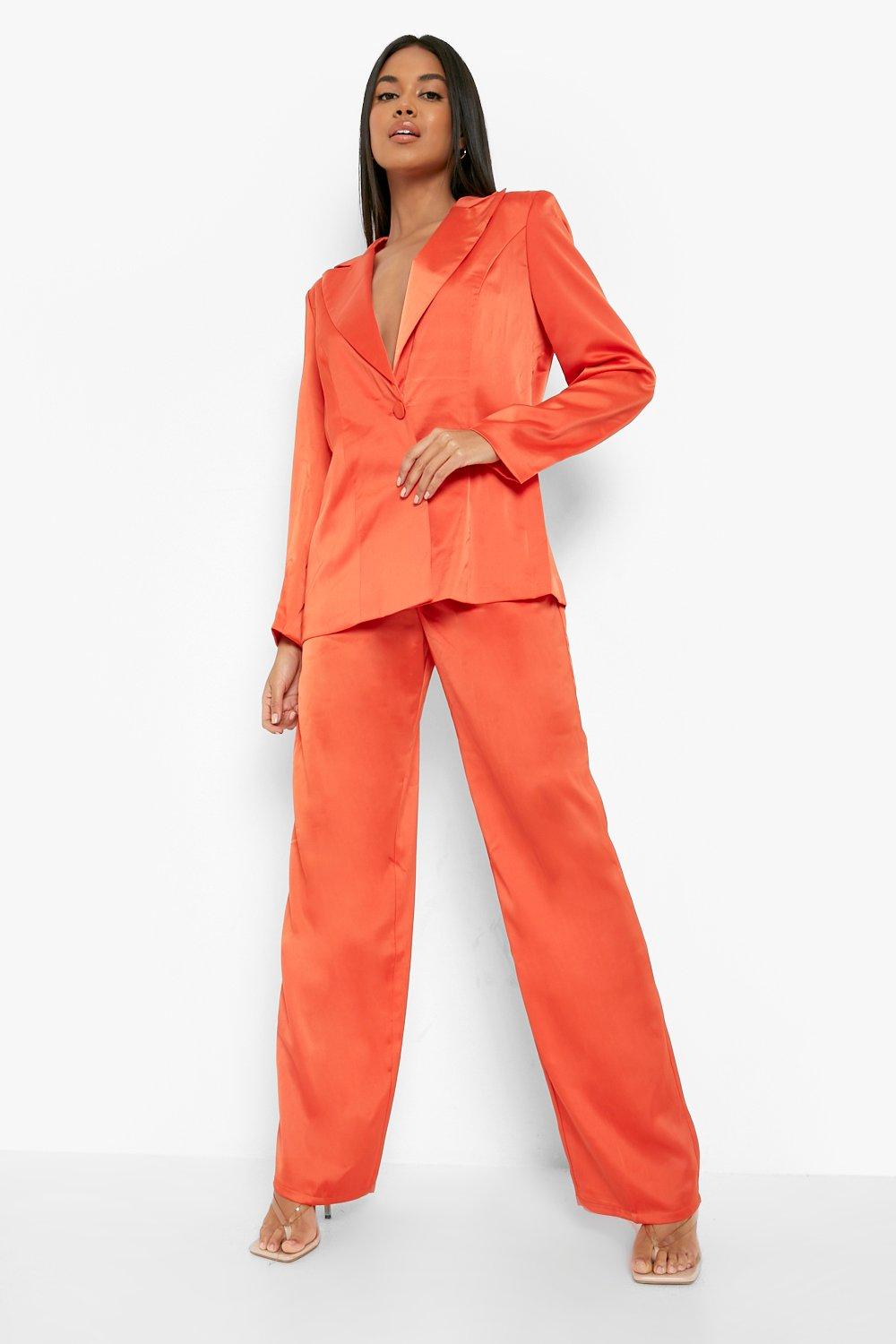 satin trouser suit womens