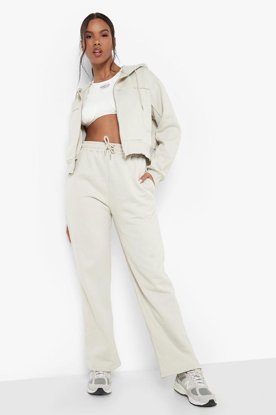 Sand Straight Leg Jogger Zip Through Tracksuit image number 1