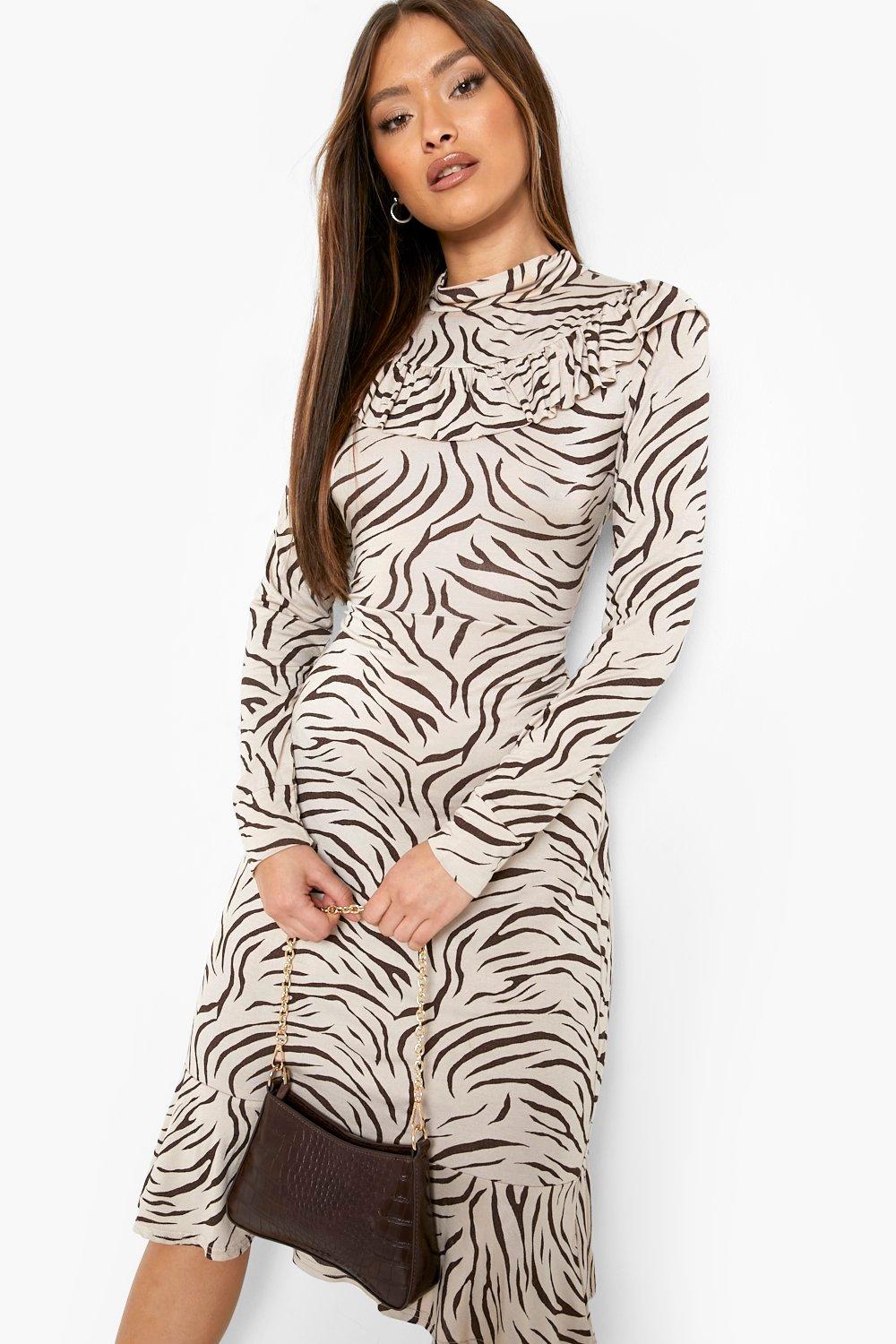 Topshop zebra print sale mesh dress