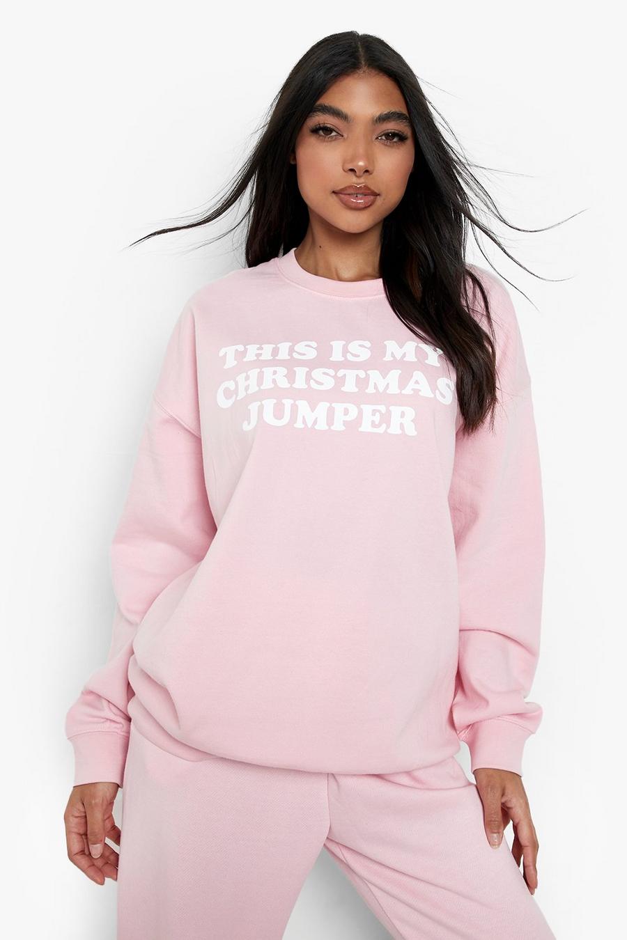 Pink Tall Christmas Jumper Sweatshirt image number 1