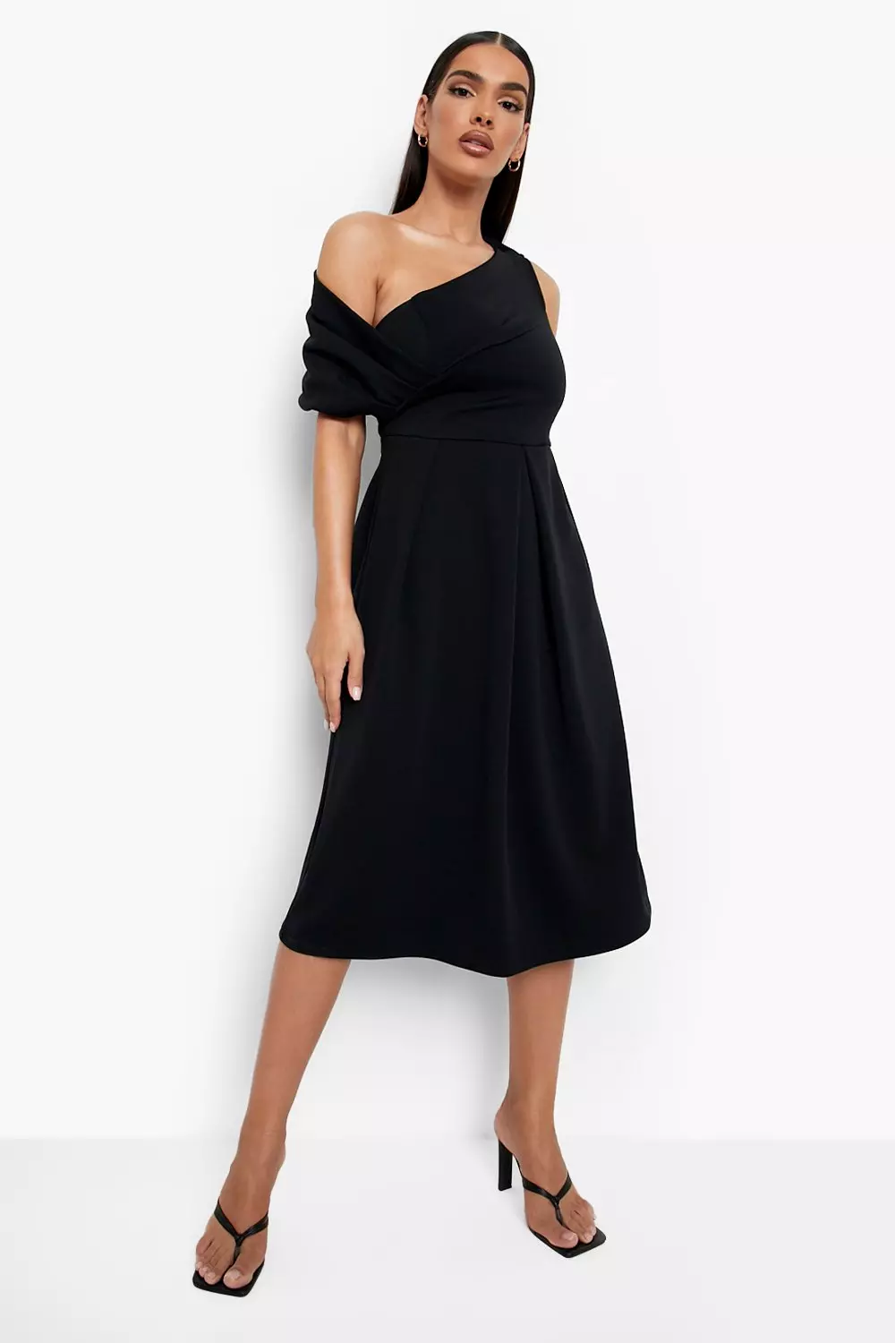 Boohoo twist detail skater cheap dress