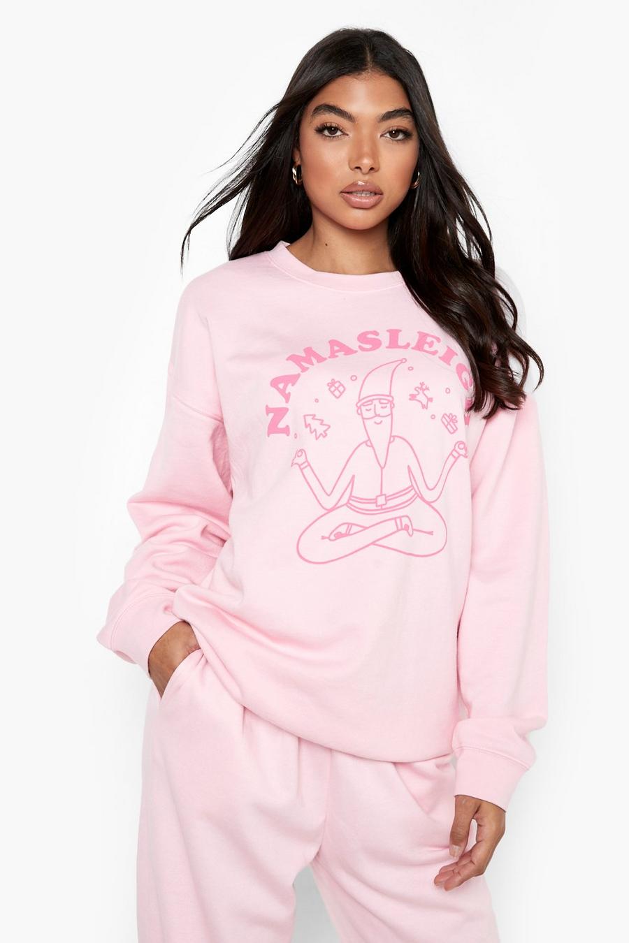 Pink Tall 'Namasleigh' Slogan Sweatshirt