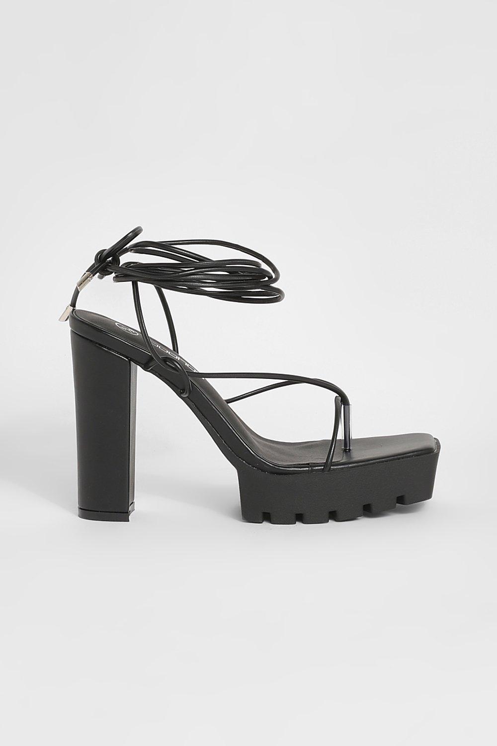 Skinny Strap Platform Sandal boohoo