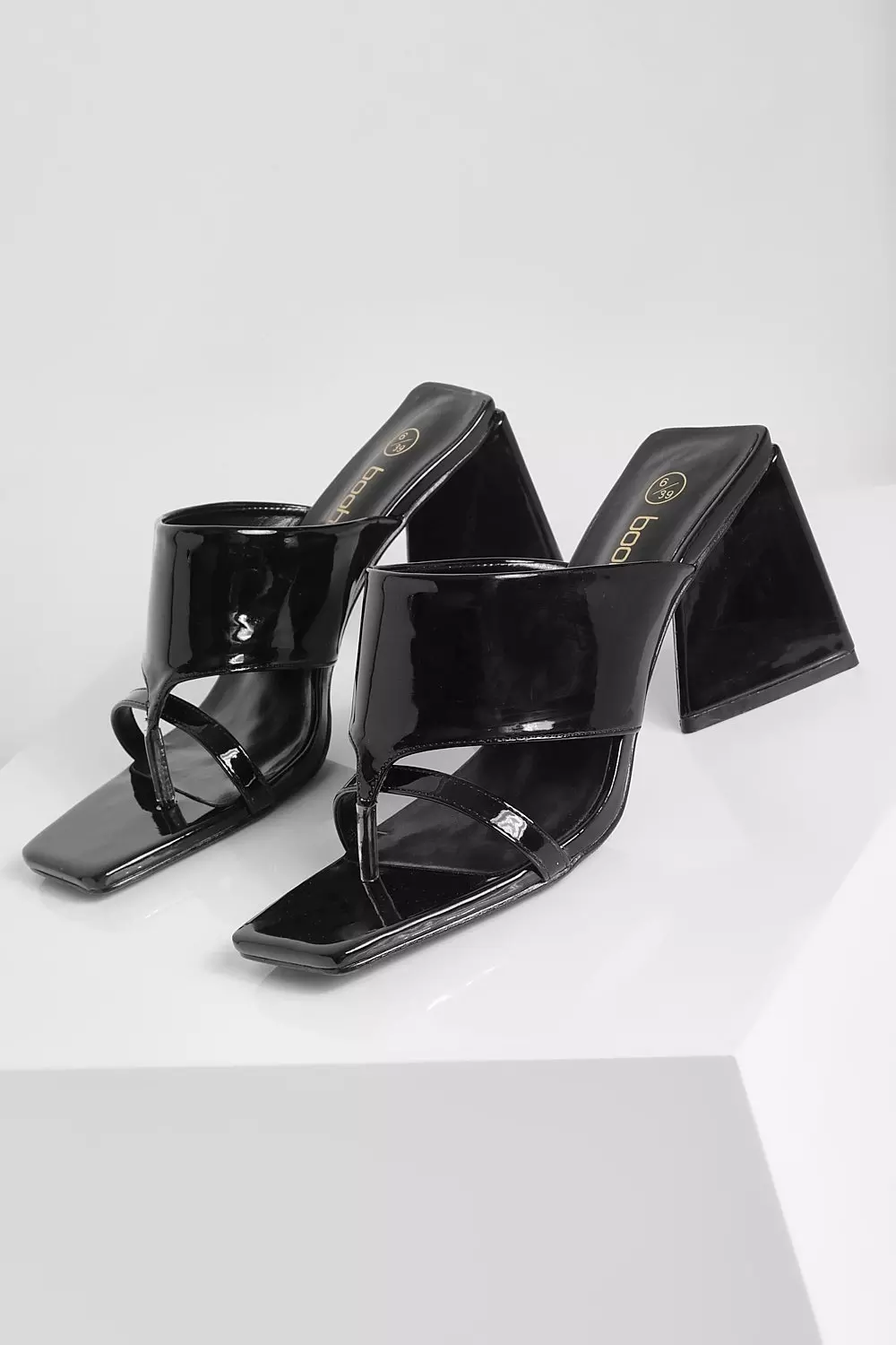 Black Double Strap Triangle Heel Mule alternative image
