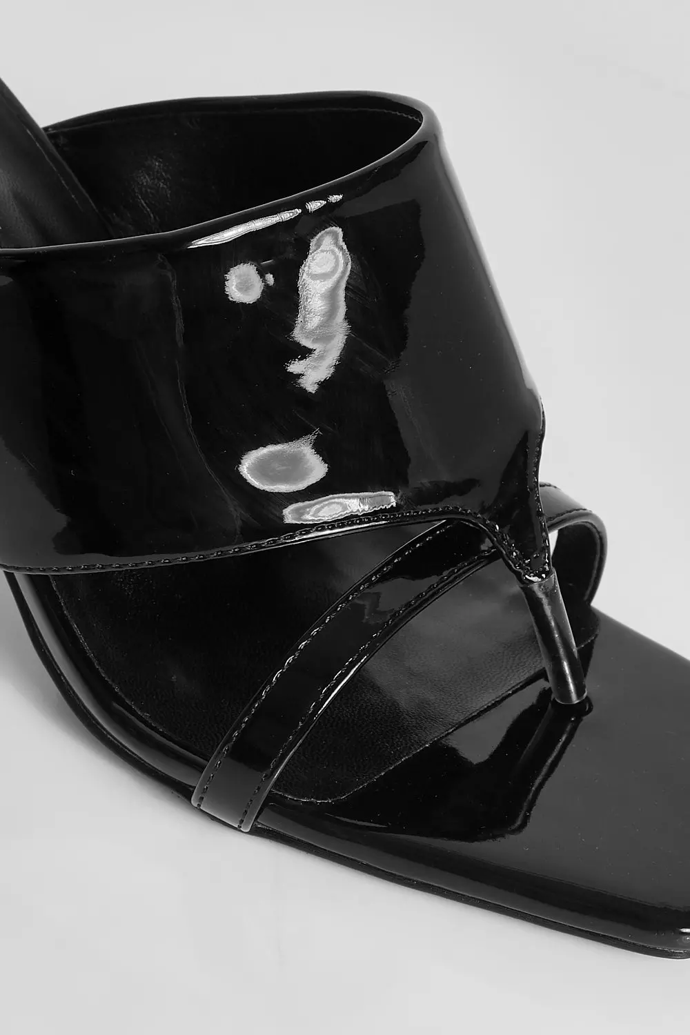 Black Double Strap Triangle Heel Mule alternative image