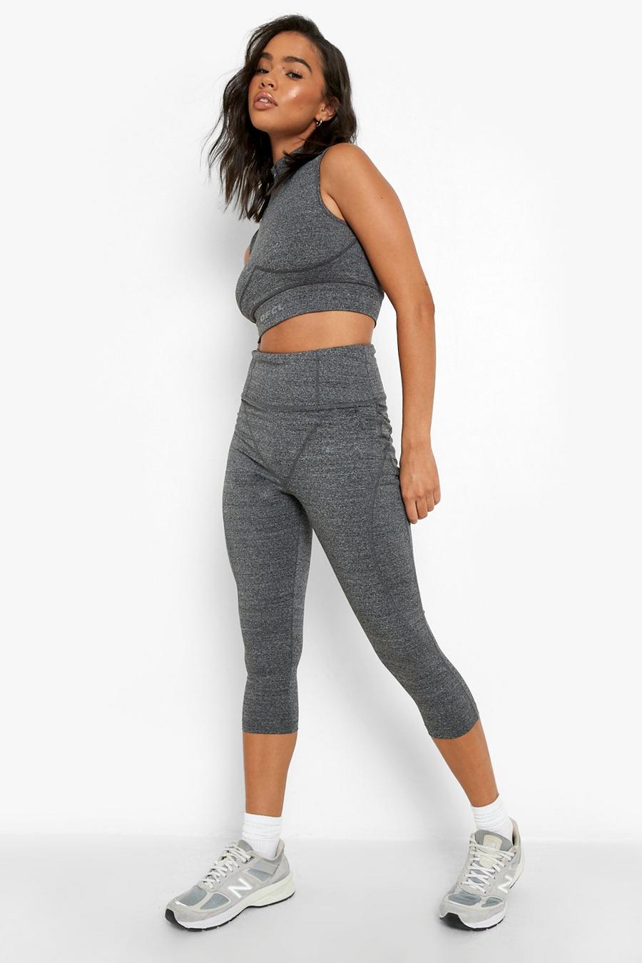 Grey High Waisted Booty Boosting Active Leggings image number 1