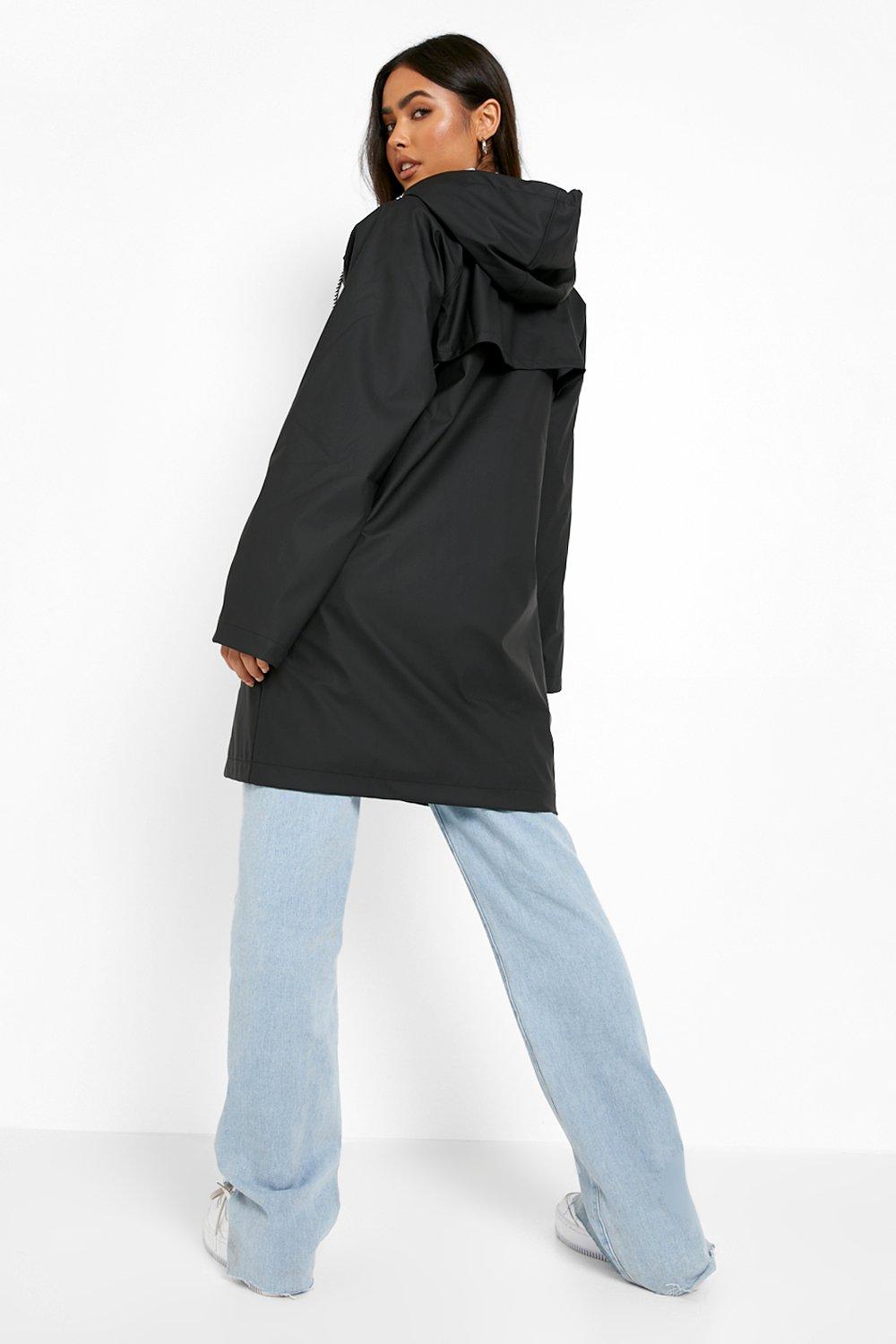 Boohoo rubberised rain mac sale