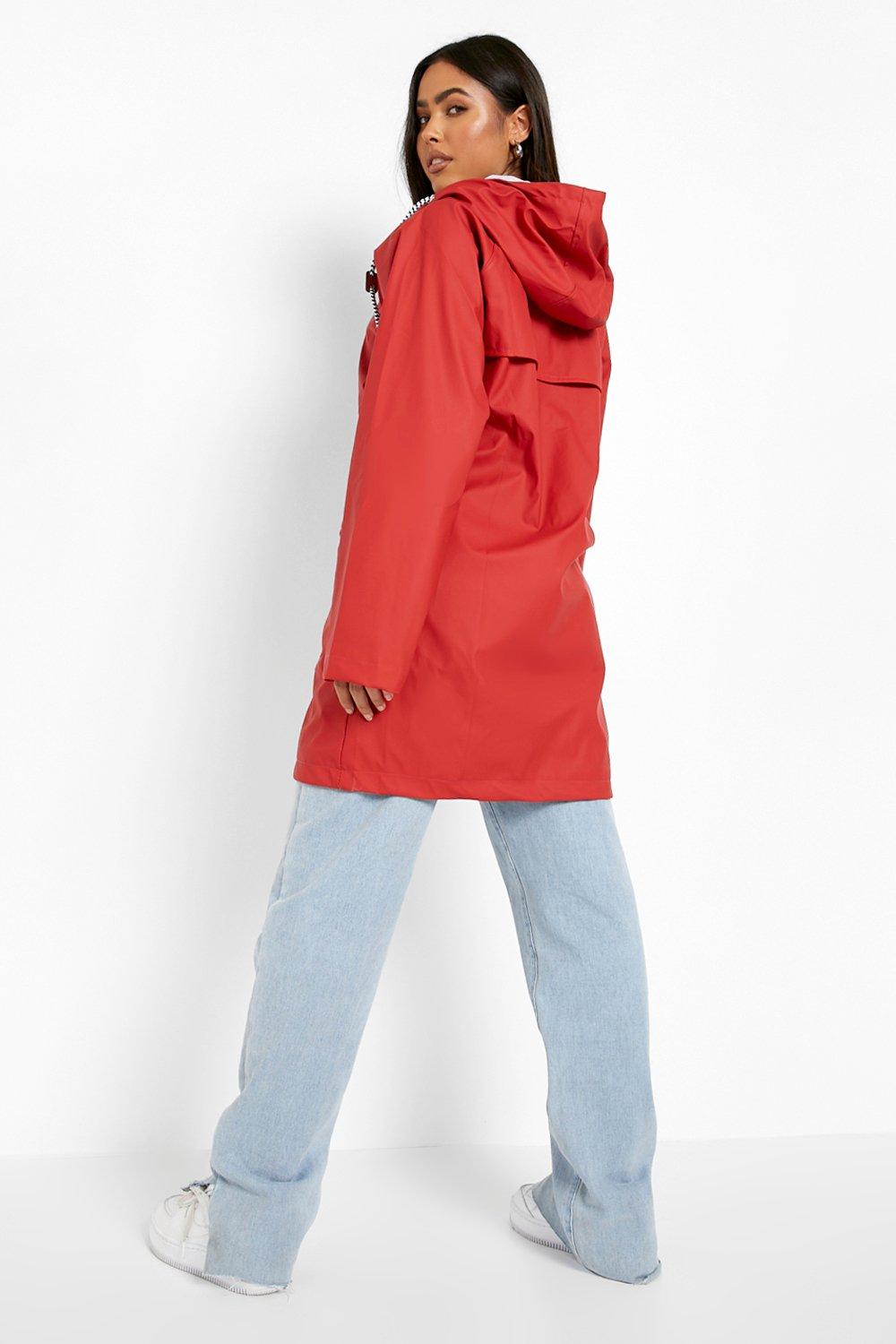 Boohoo rubberised cheap rain mac