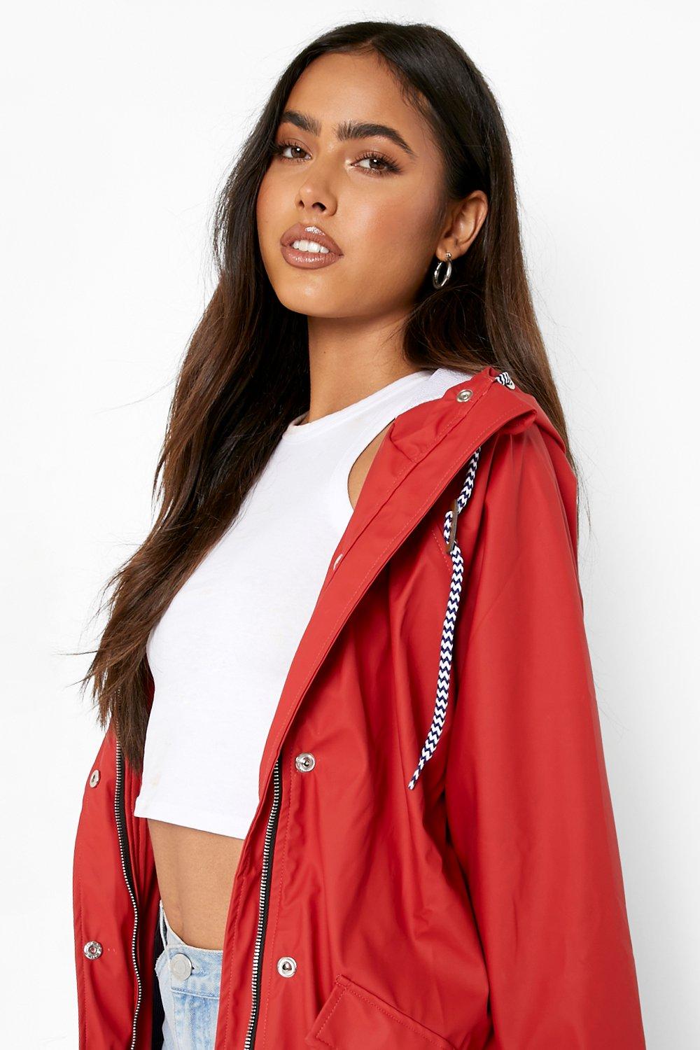 Boohoo rubberised cheap rain mac