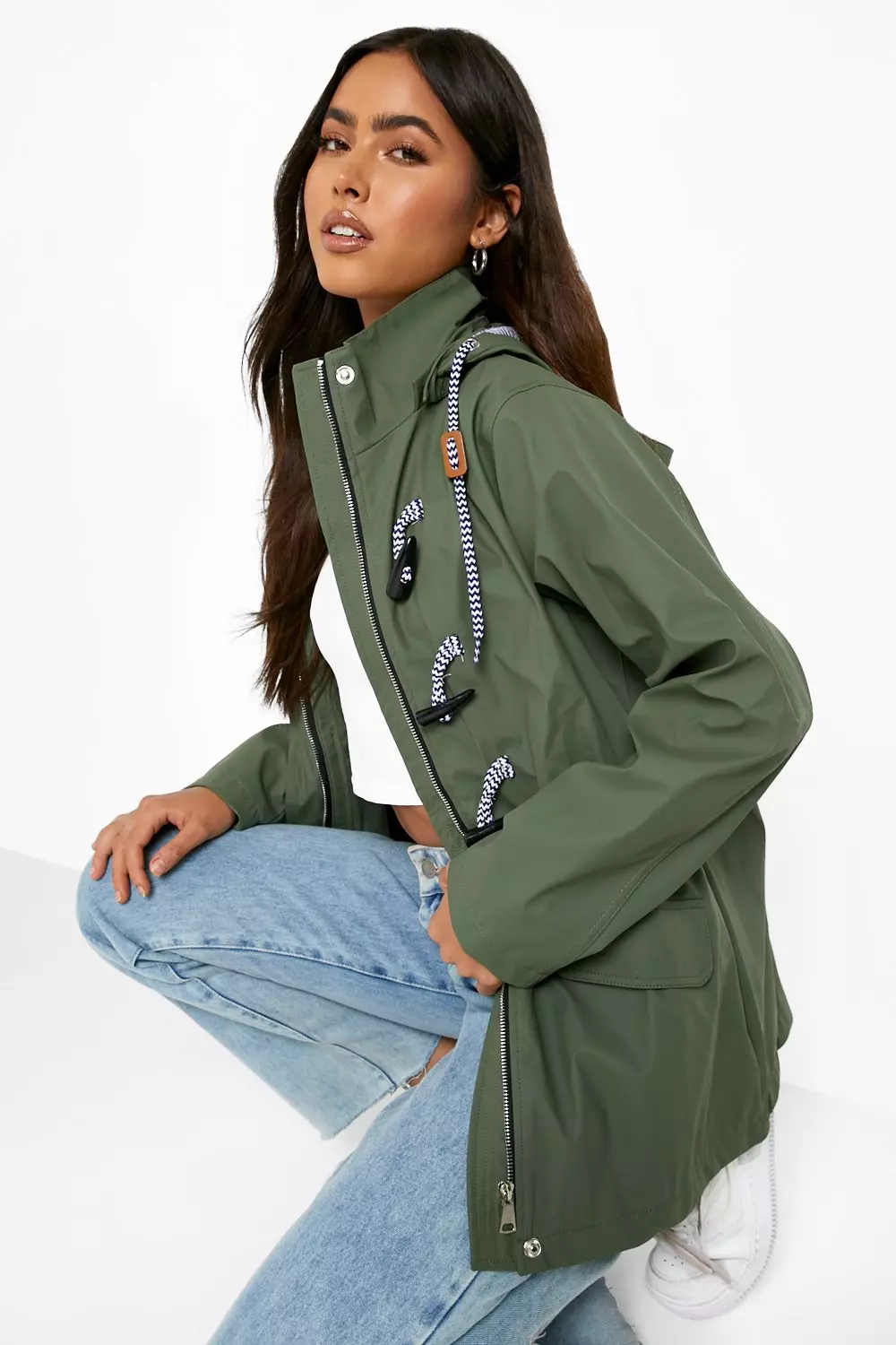 Rain mac boohoo on sale