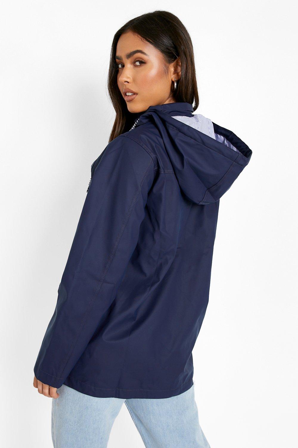 Boohoo rubberised hotsell rain mac