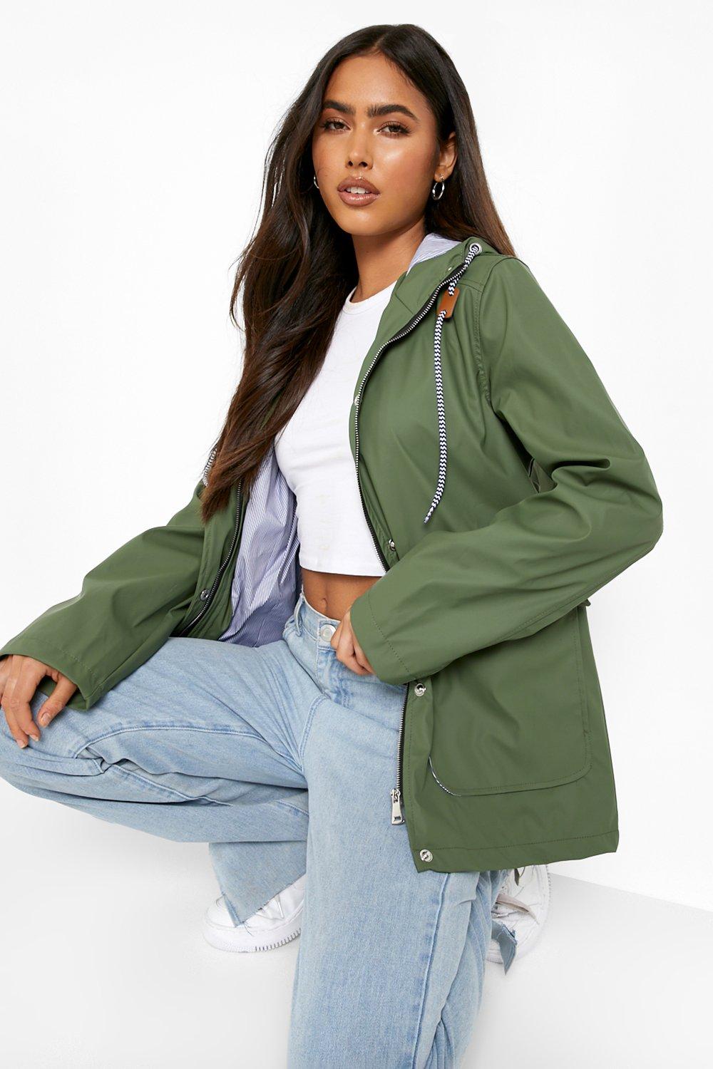 Boohoo rubberised store rain mac