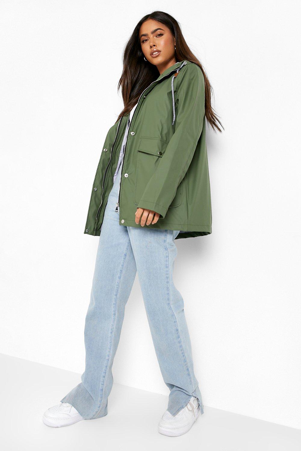 Boohoo rubberised store rain mac