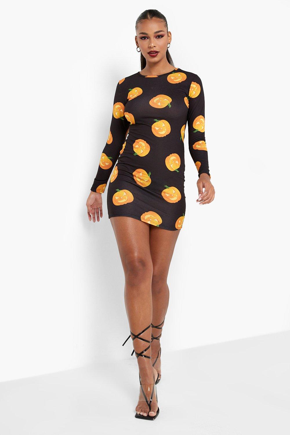 Boohoo pumpkin dress sale