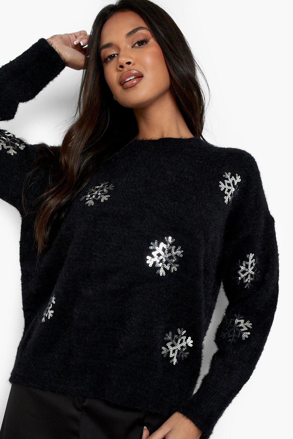 Ladies sequin hot sale christmas jumper