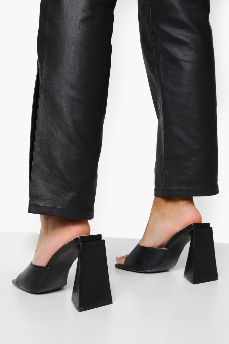 Black Triangle High Heeled Mules image number 1
