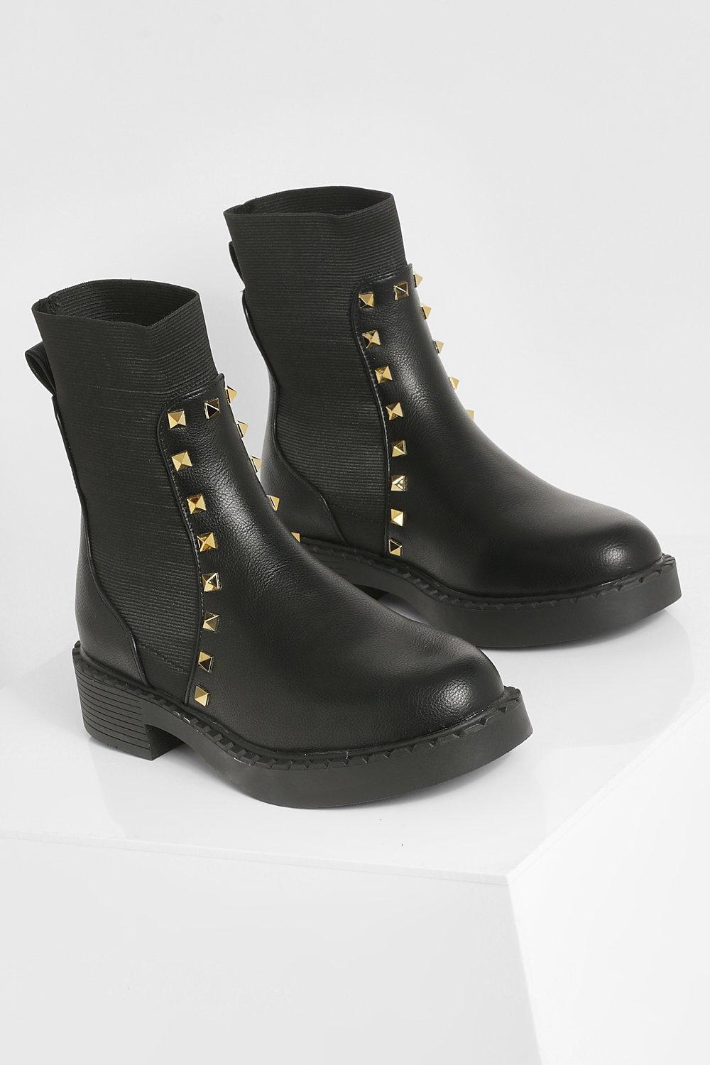 Boohoo studded boots sale