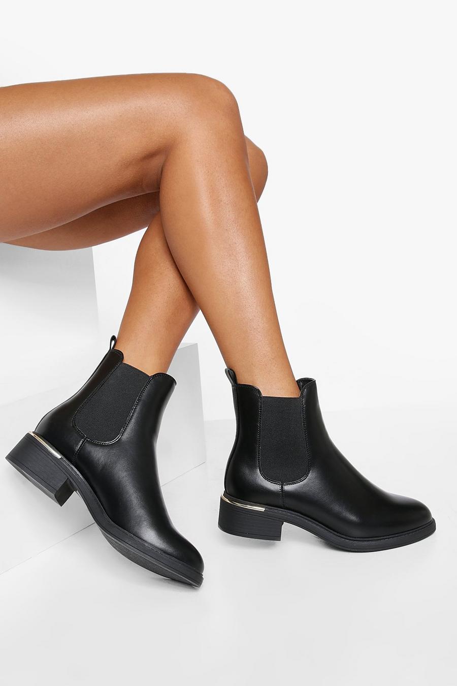 Black Wide Fit Pu Chelsea Boots image number 1