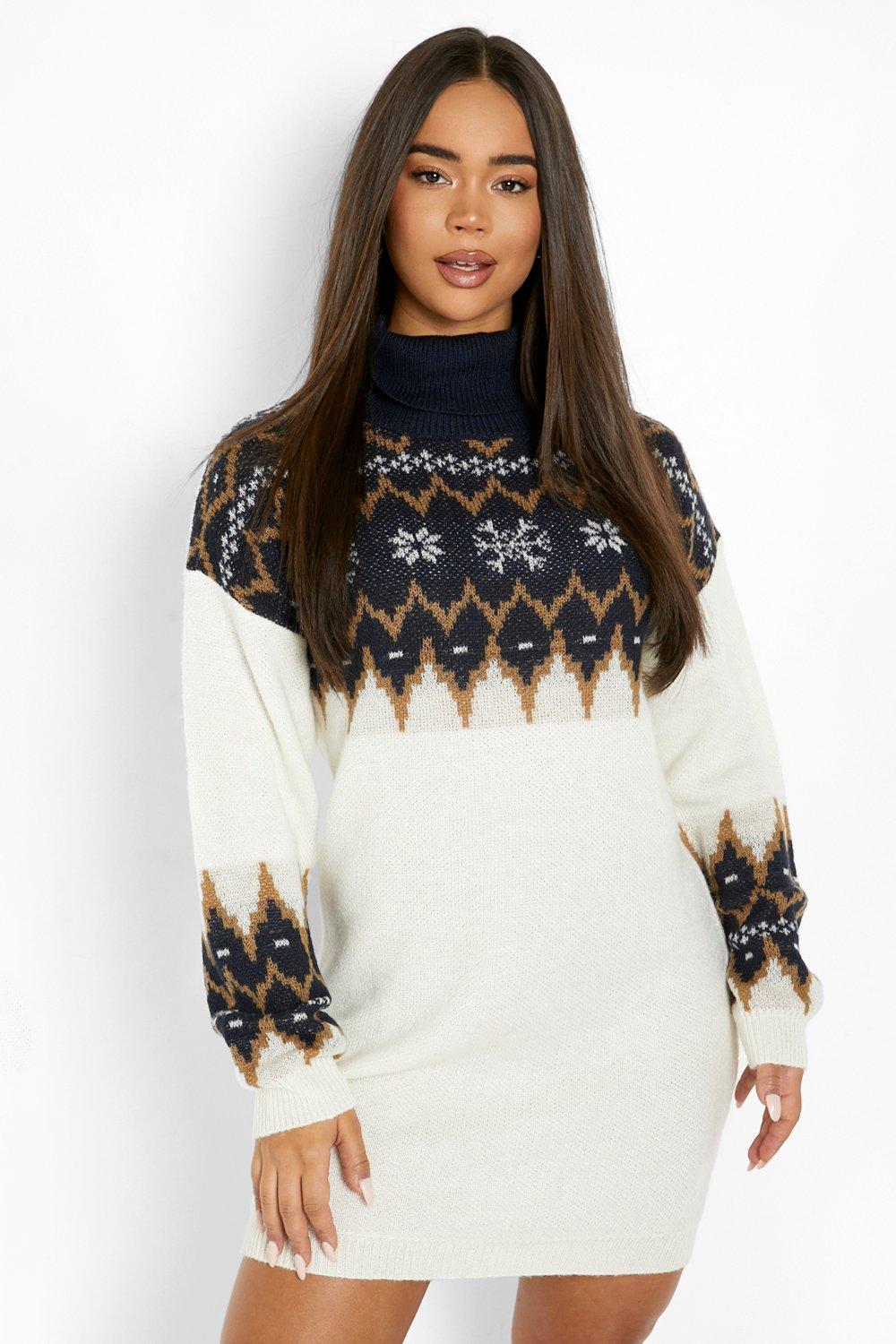 ladies fair isle jumper dress