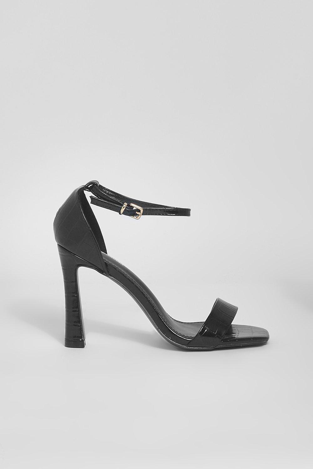 Black discount croc heels