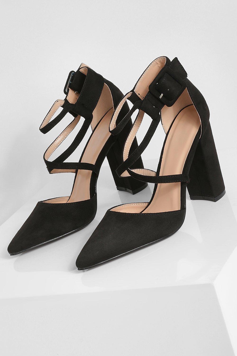 Strappy discount court heels