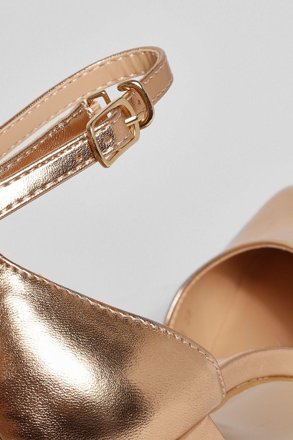 boohoo rose gold shoes