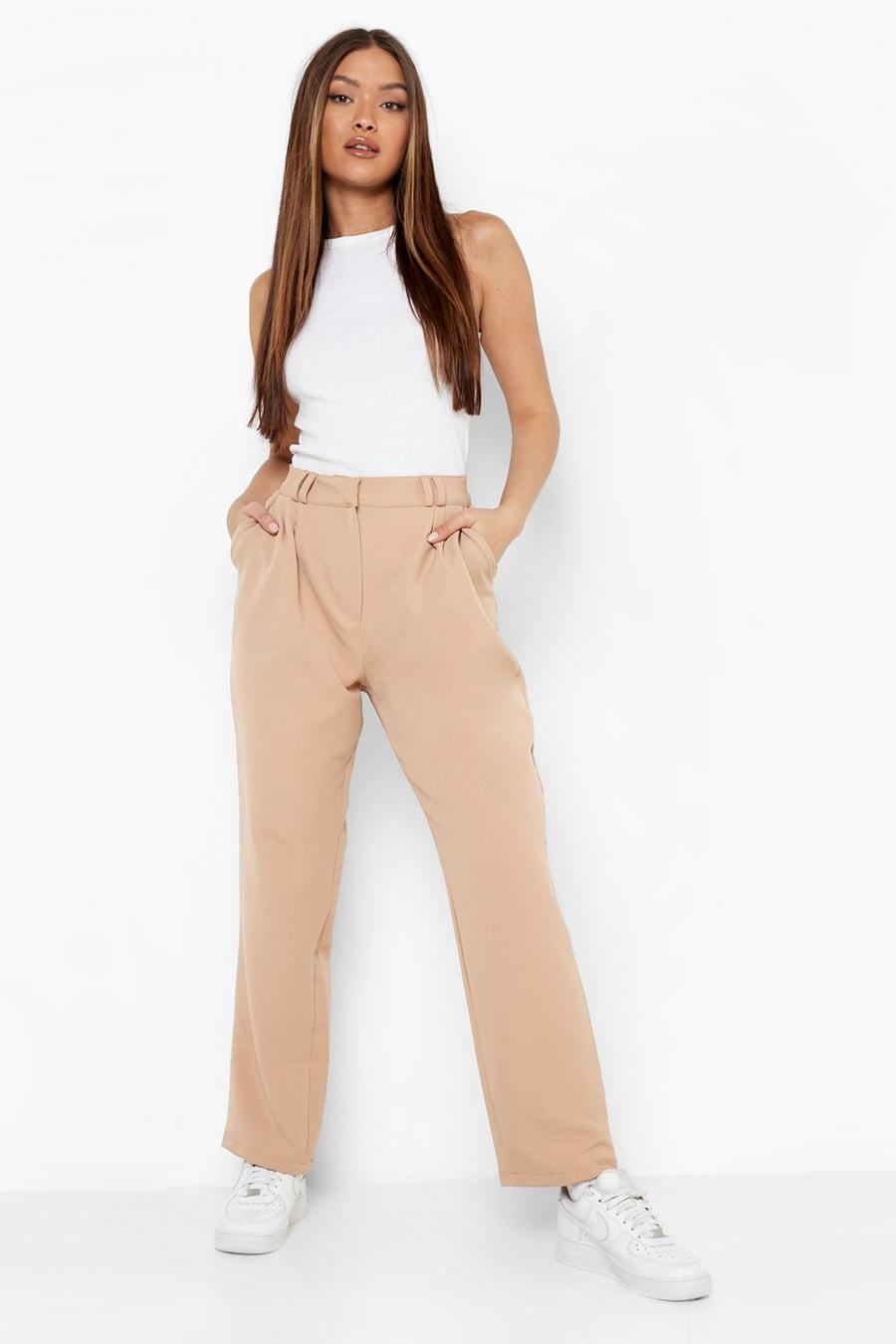 Camel Tapered Relaxed Fit Tailored Trousers image number 1