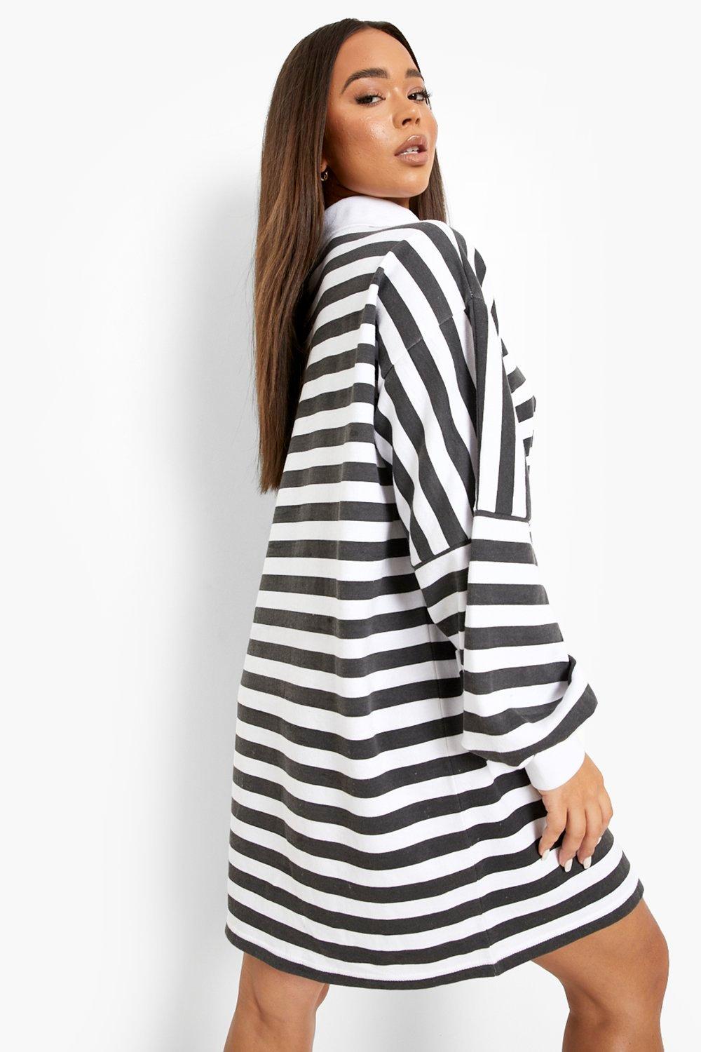 Striped store sweatshirt dress