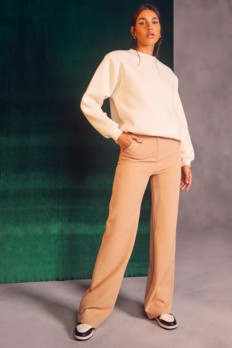 Camel Slouchy Relaxed Fit Dress Pants image number 1