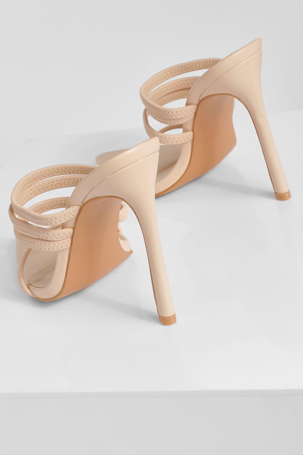 Nude strappy online mule