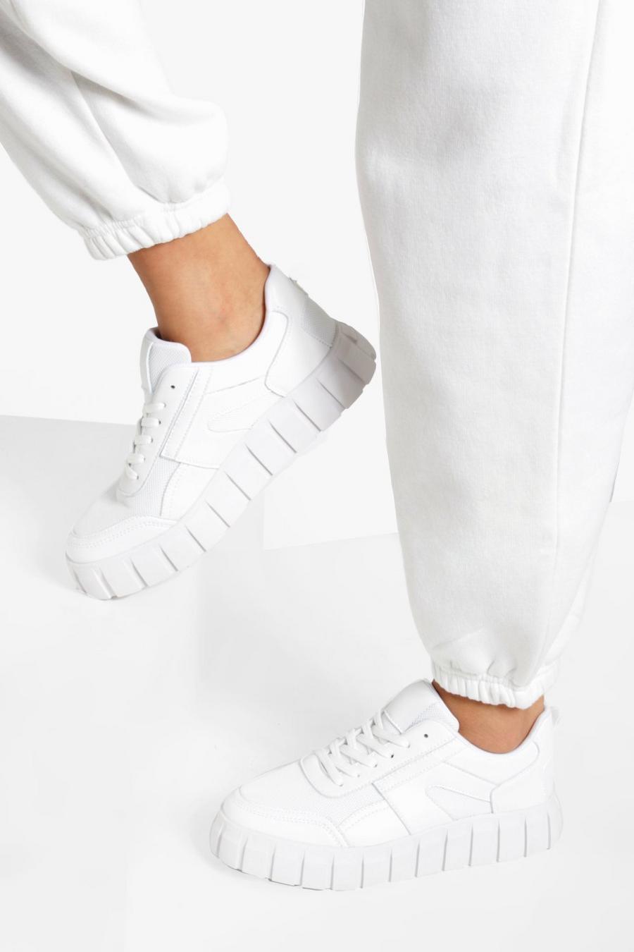 White Chunky Detailed Sole Chunky Trainers image number 1