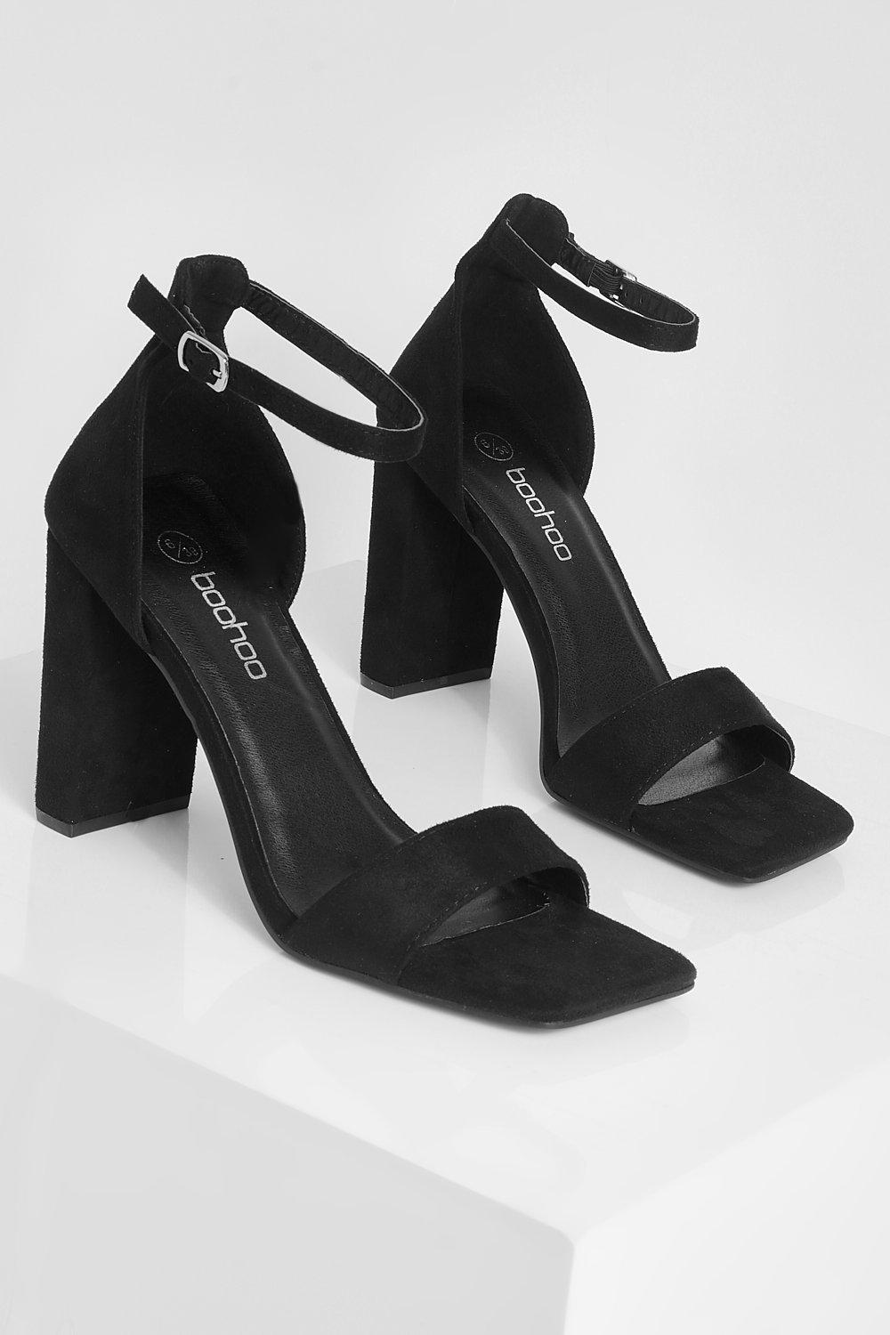 Boohoo black block outlet heels