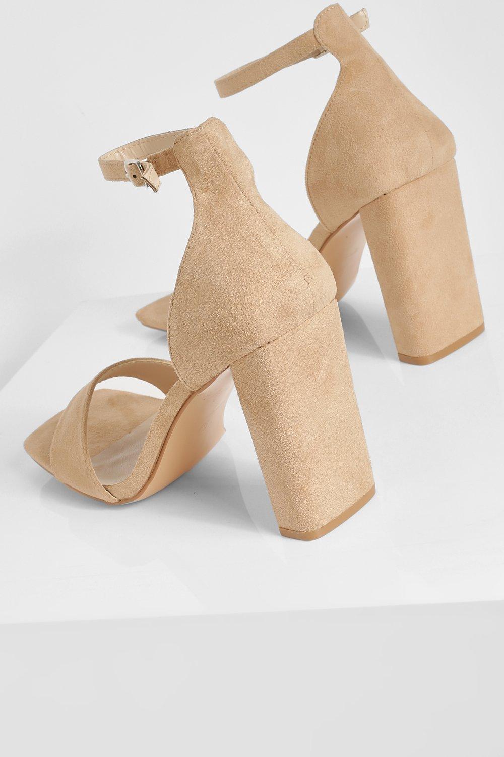 Wide Width 2 Part Flat Block Heels
