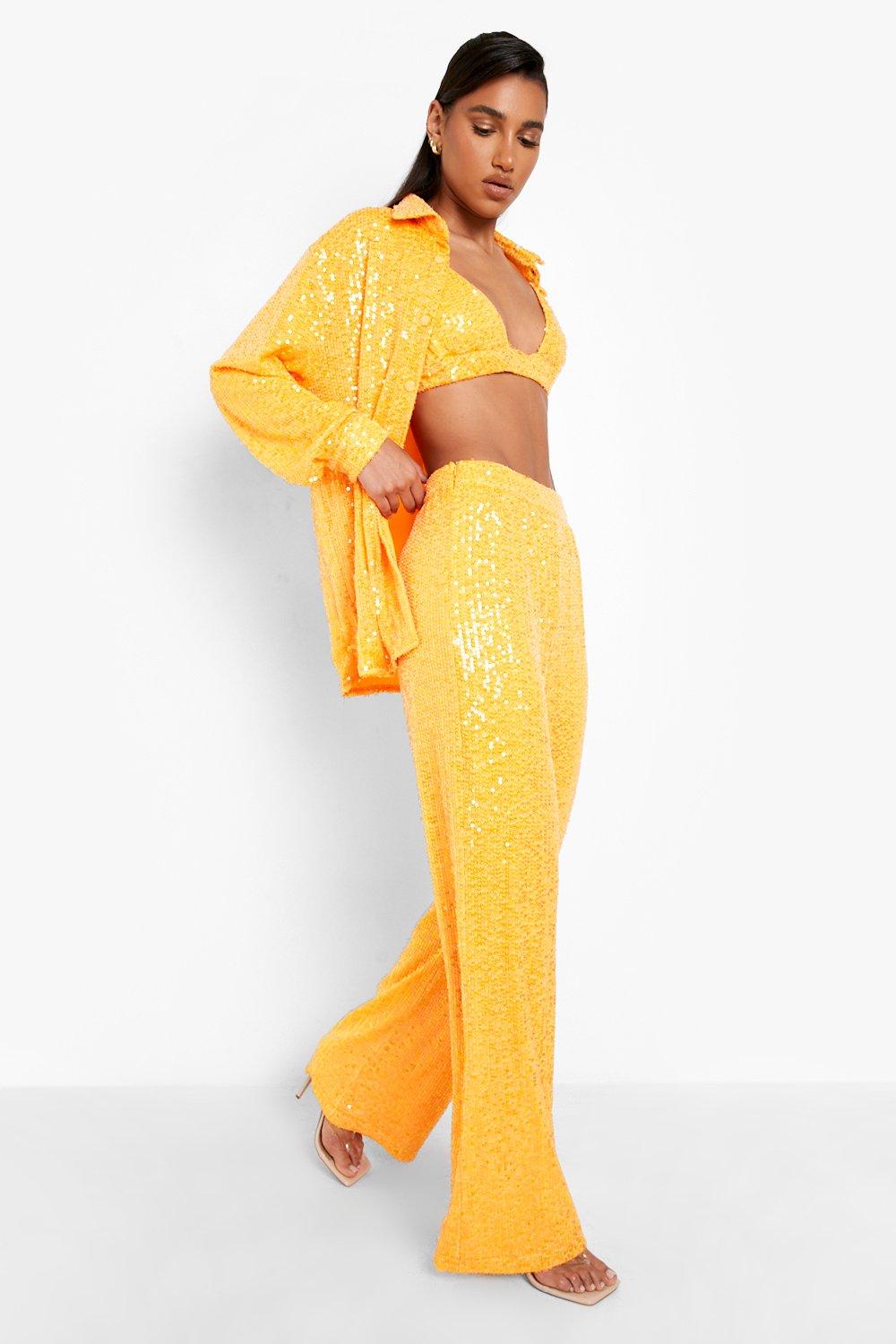 Bright Sequin Wide Leg Trousers