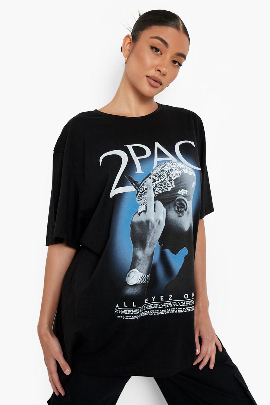 Black Gelicenseerd Oversized 2Pac T-Shirt image number 1