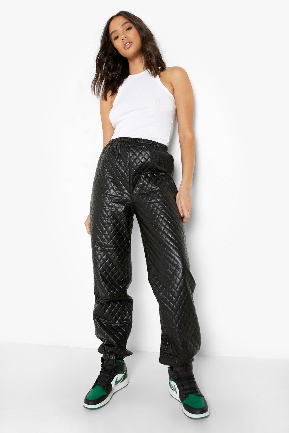 Boohoo on sale leather joggers