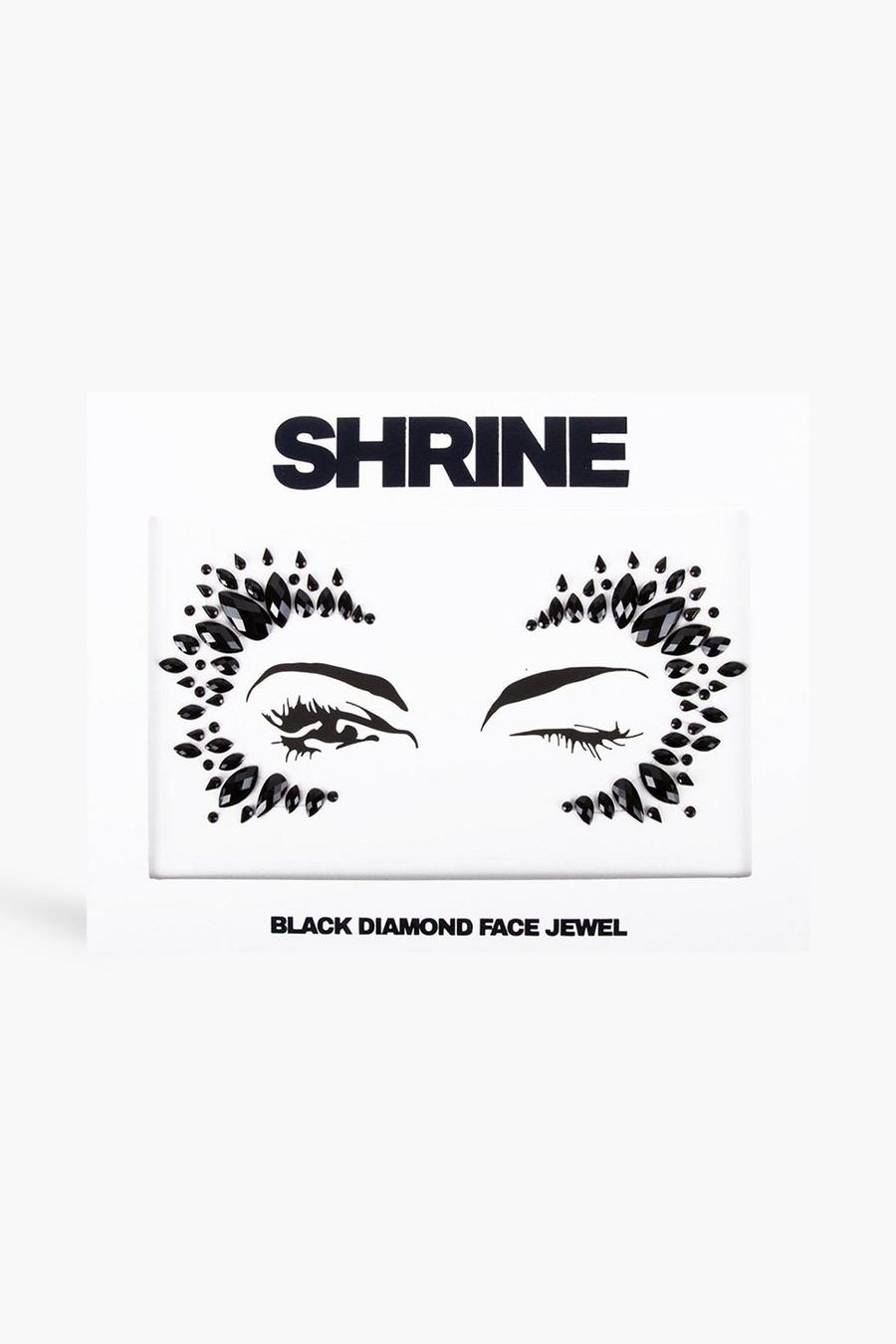 Shrine - Gioielli adesivi per il viso Halloween diamante nero, Black image number 1