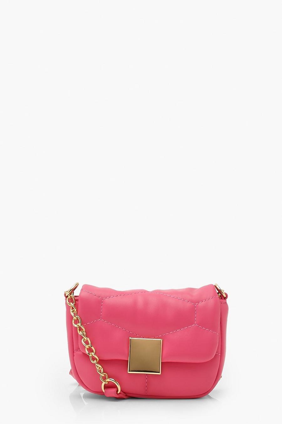 Hot pink Mini Quilted Cross Body Bag image number 1