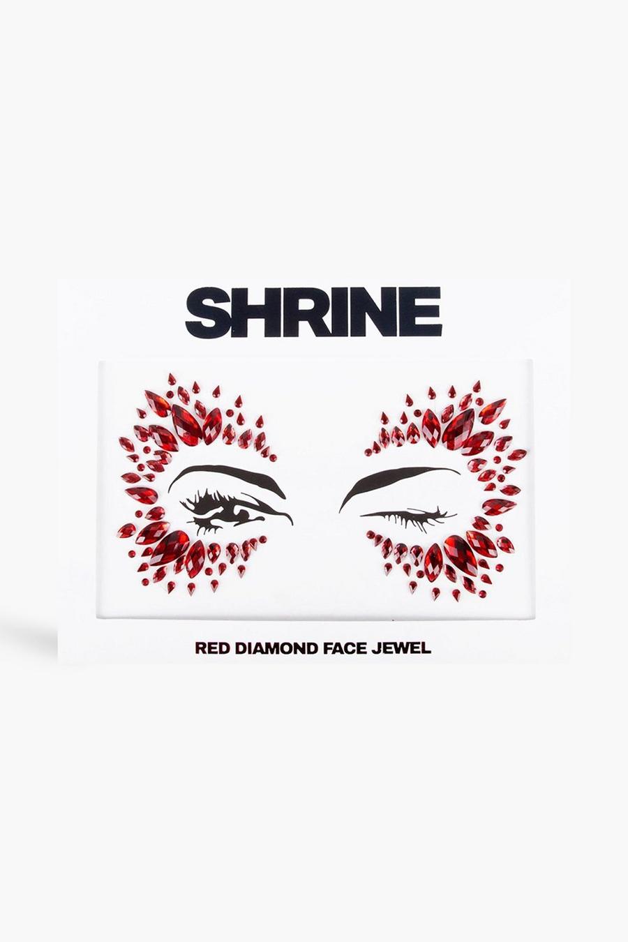 Shrine - Gioielli adesivi per il viso Halloween diamante rosso, Red image number 1