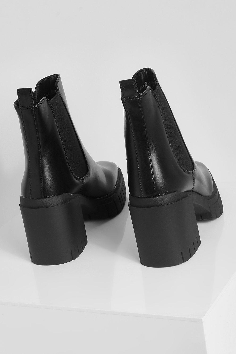 lamoda black chunky platform chelsea boots