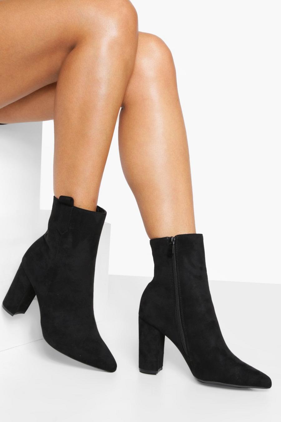 Black Immy Tab Detail Heeled Boots image number 1