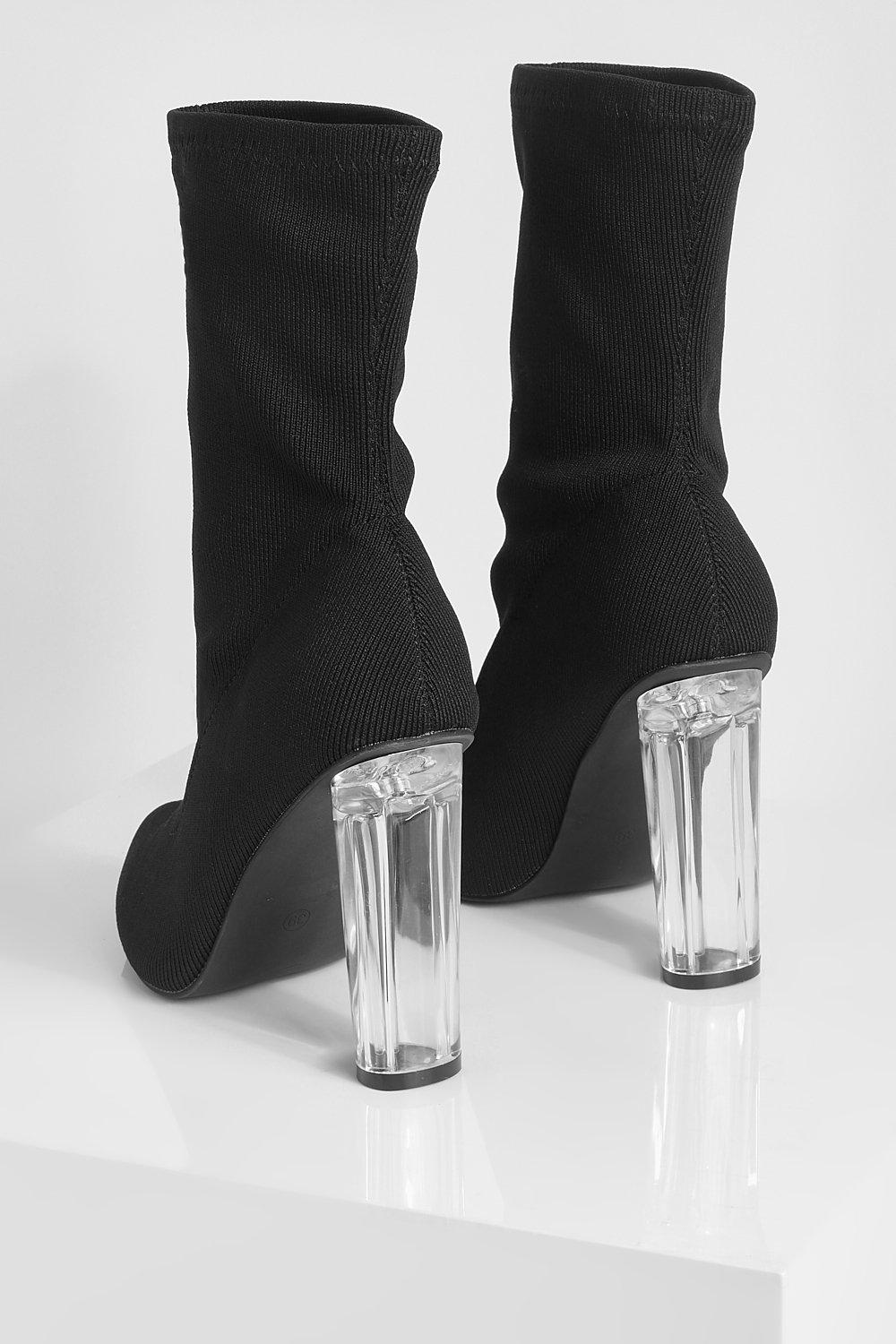 Botas discount tacon transparente