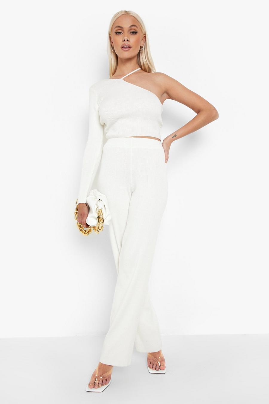 Ivory Knitted Top And Pants Co-Ord image number 1