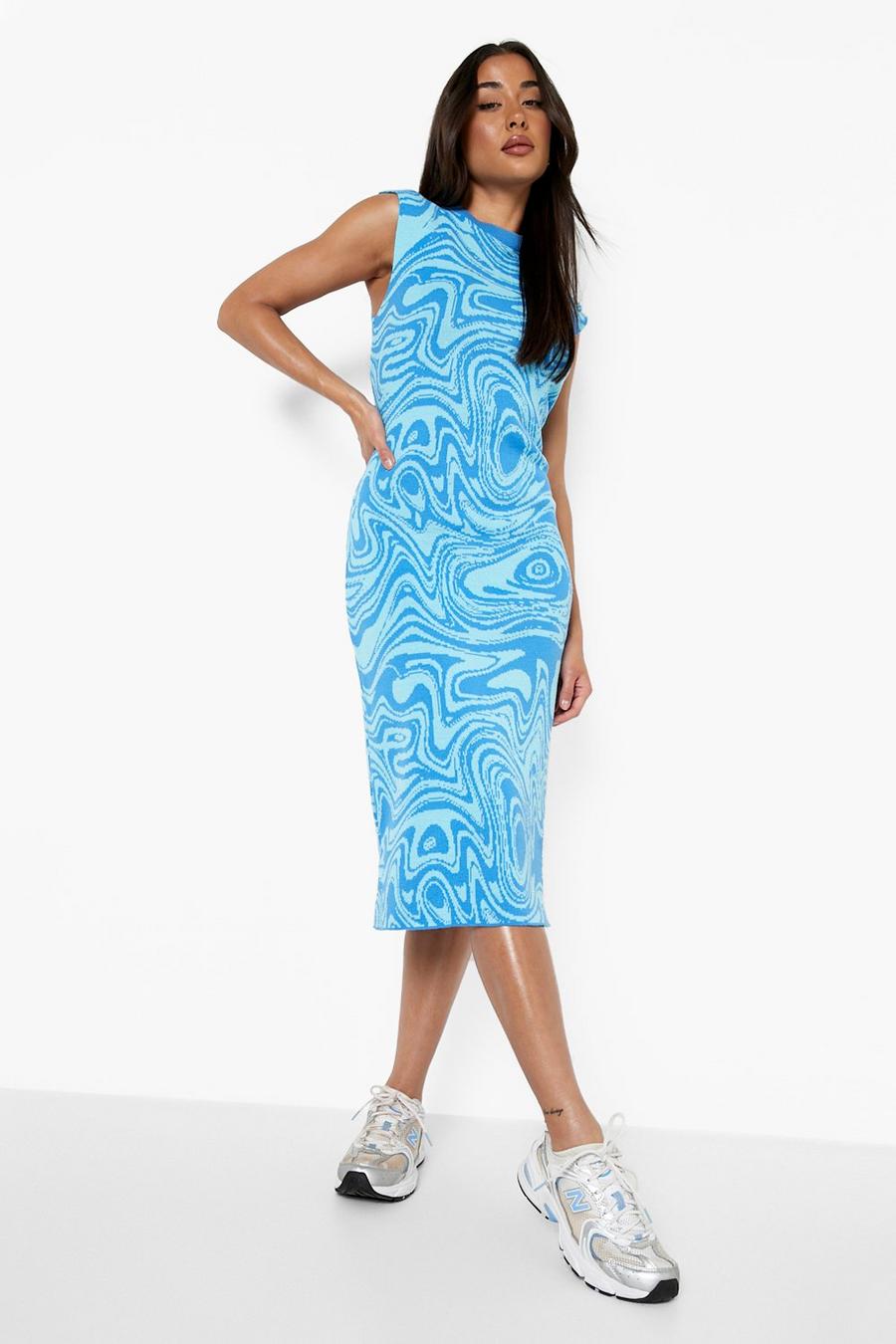 Blue Swirl Midi Dress image number 1