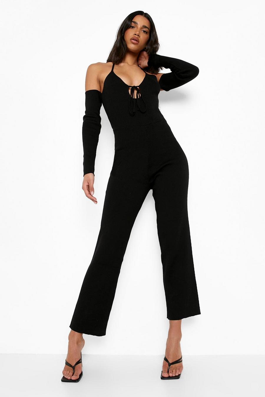 Black negro Knitted Jumpsuit