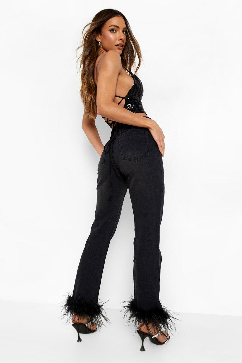 https://media.boohoo.com/i/boohoo/fzz35787_black_xl_1/female-black-feather-trim-high-waist-straight-leg-jeans